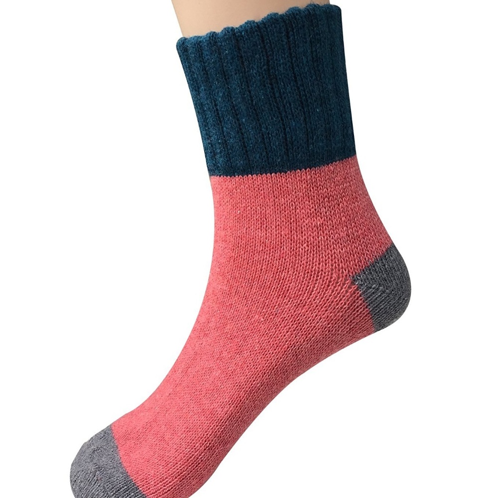 5 Pairs a set Womens Winter Knit Crew Socks - Picture 7 of 8
